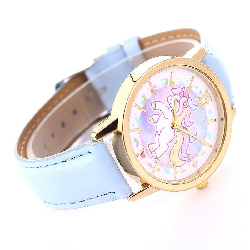 Einhorn Lederuhr für Mädchen