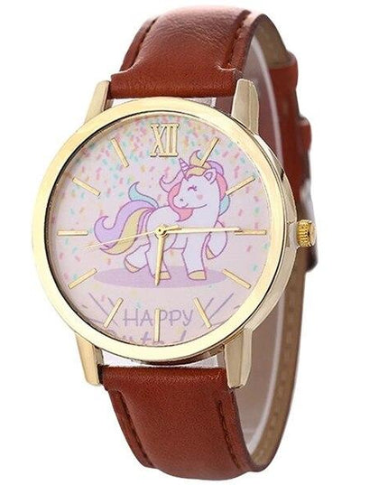 Einhorn Uhr Leder