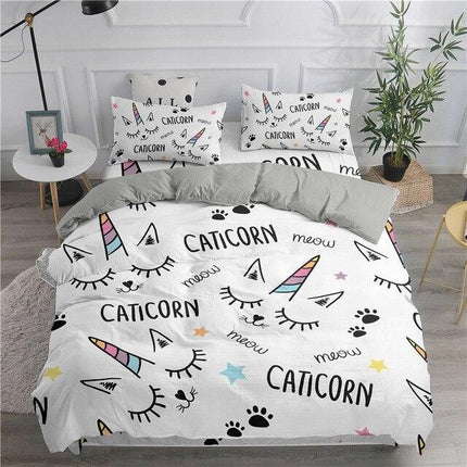 Bettbezug Einhorn Katze