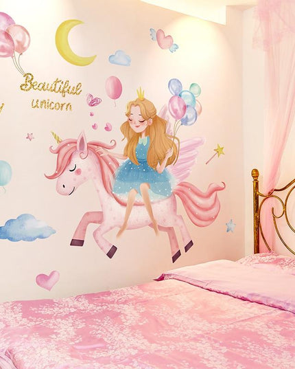 Einhorn Prinzessin Wandaufkleber