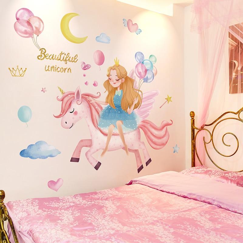 Einhorn Prinzessin Wandaufkleber