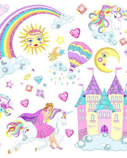 Aufkleber Schloss Einhorn Mädchen Wandaufkleber