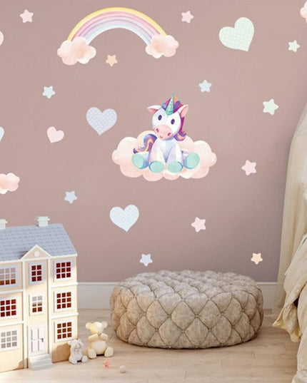 Einhorn Kawaii Wandaufkleber