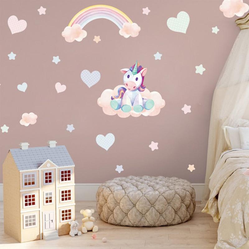 Einhorn Kawaii Wandaufkleber