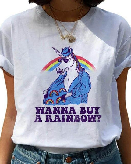 Einhorn T-Shirt Regenbogen Verkäufer