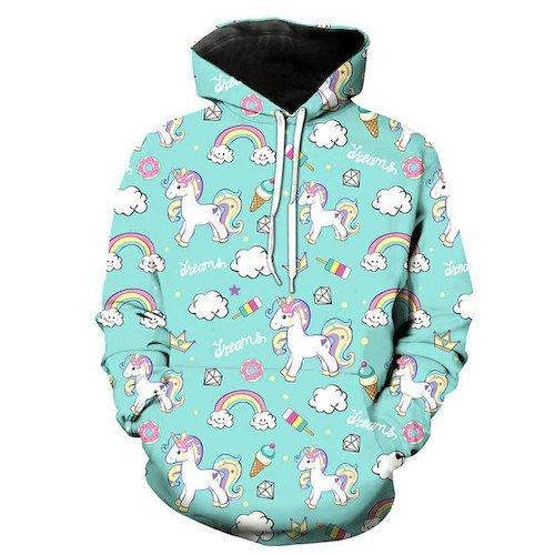 Einhorn Pullover Kind Grün