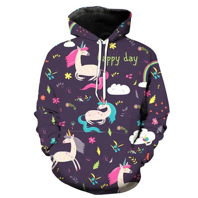 Kind Einhorn Pullover Violett