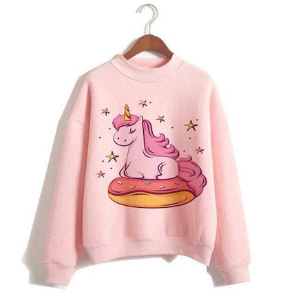 Einhorn Pullover Frau Rosa Donut