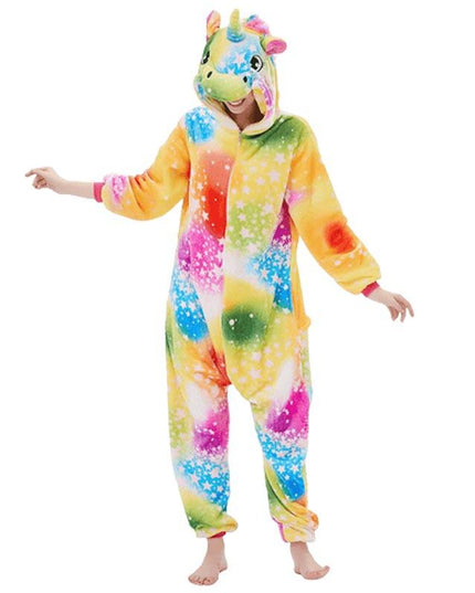 Mehrfarbige Erwachsene Einhorn Pyjamas