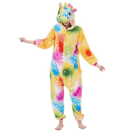 Mehrfarbige Erwachsene Einhorn Pyjamas