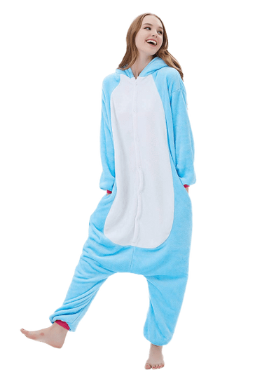 Damen Einhorn Pyjama Blau