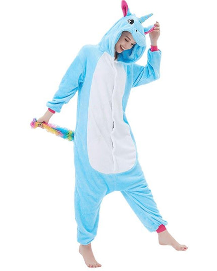 Damen Einhorn Pyjama Blau