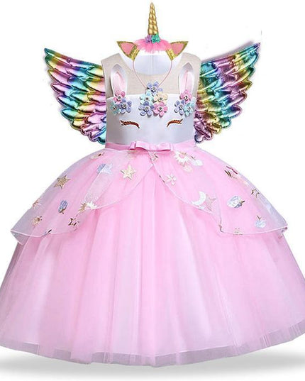 Mädchen rosa Einhorn Verkleidung Kleid