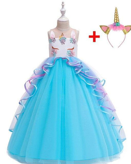 Prinzessin Mädchen Einhorn Kleid