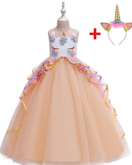 Prinzessin Orange Einhorn Kleid