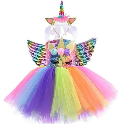 Einhorn Kleid Verkleidung Multicolor Mädchen