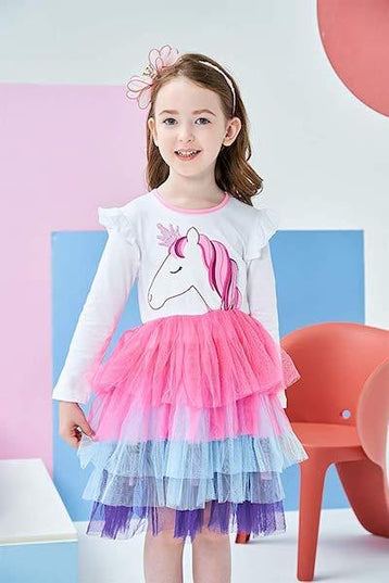 Prinzessin Einhorn Kleid Lange Ärmel