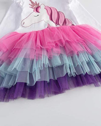Prinzessin Einhorn Kleid Lange Ärmel