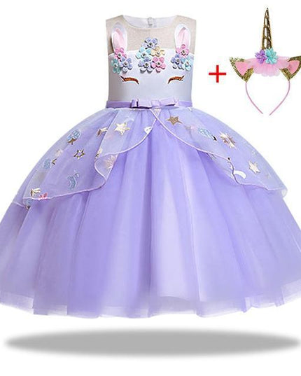 Einhorn Kleid Violett Mädchen