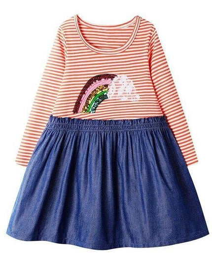 Kleines Mädchen Einhorn Langes Kleid