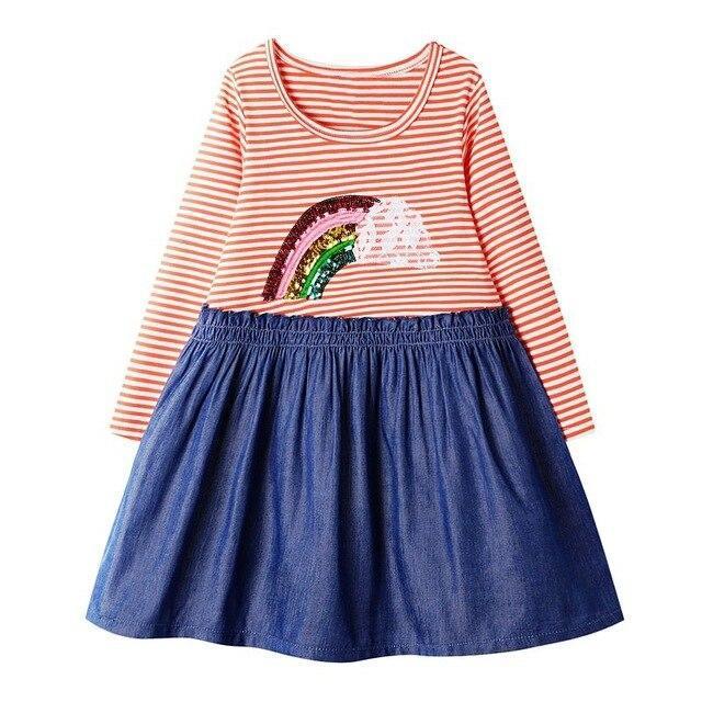 Kleines Mädchen Einhorn Langes Kleid