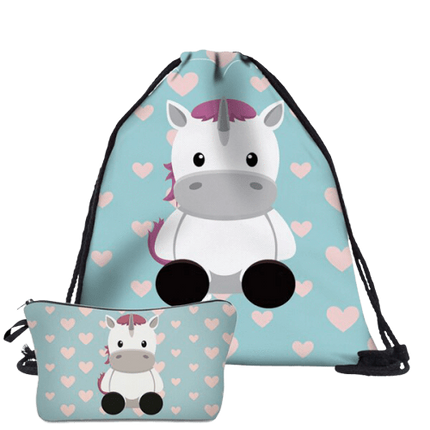 Einhorn Licht Kordelzug Tasche blau Einhorn Kind