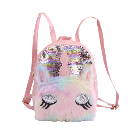 Einhorn Pelz Pailletten-Rucksack