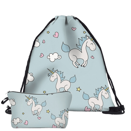 Leichte Tasche Einhorn Kawaii Blau Mädchen