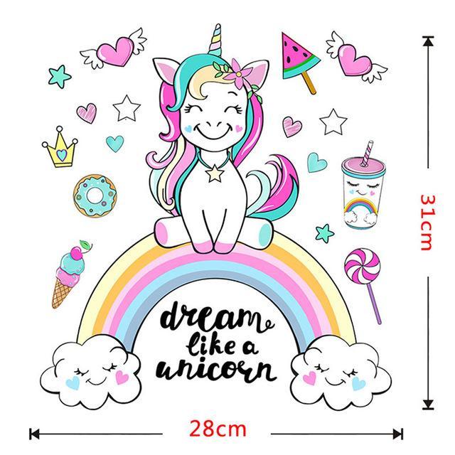 Aufkleber Einhorn Kinderzimmer Dekoration