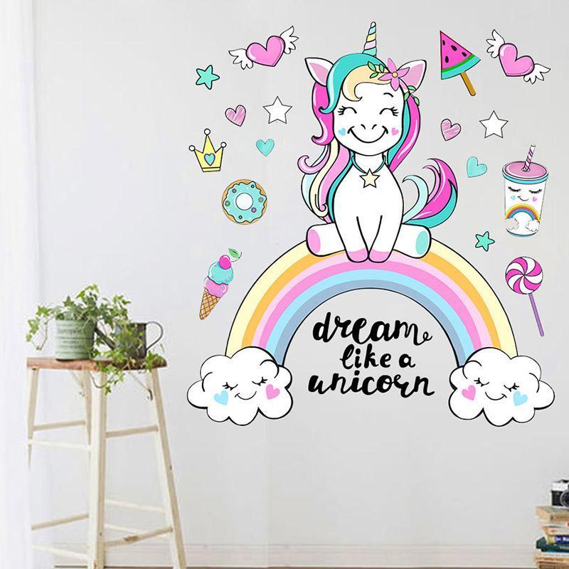 Aufkleber Einhorn Kinderzimmer Dekoration
