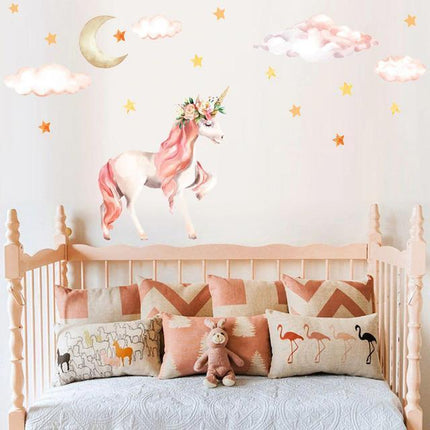 Aufkleber Einhorn Wandbild Mädchen