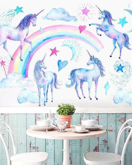 Einhorn Wandtattoo Regenbogen