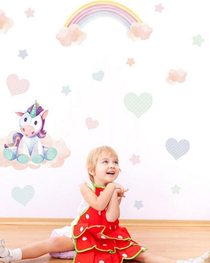 Einhorn Kawaii Wandaufkleber