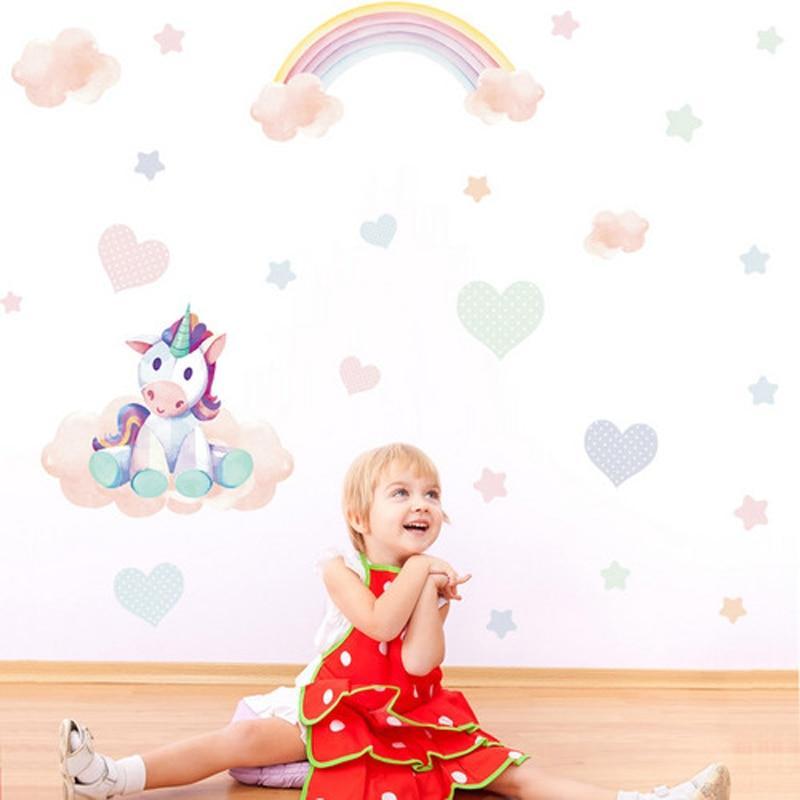 Einhorn Kawaii Wandaufkleber