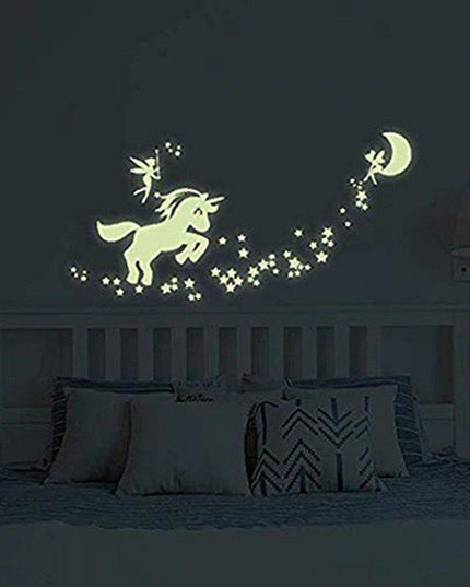 Aufkleber Einhorn Kawaii Fluoreszierende Wandaufkleber