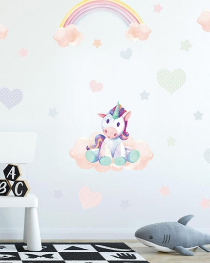 Einhorn Kawaii Wandaufkleber