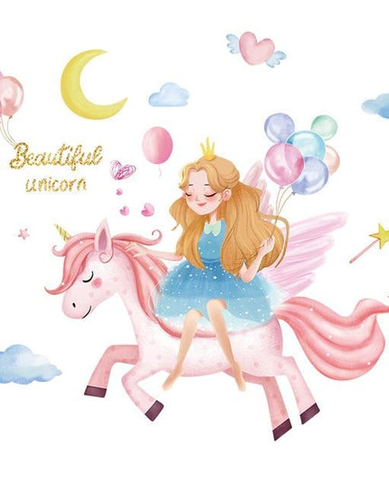 Einhorn Prinzessin Wandaufkleber
