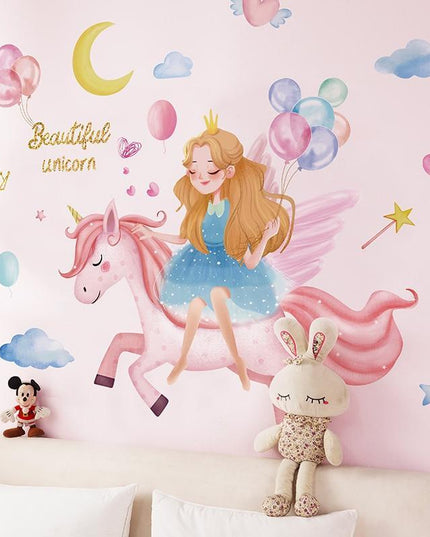 Einhorn Prinzessin Wandaufkleber