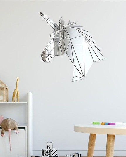 Einhorn Wandtattoo Silber