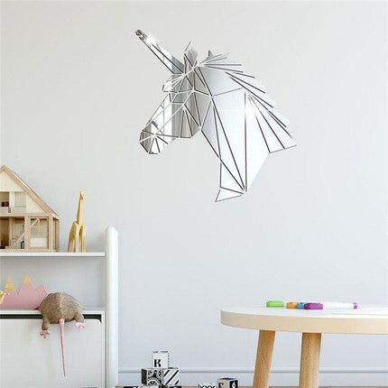 Einhorn Wandtattoo Silber