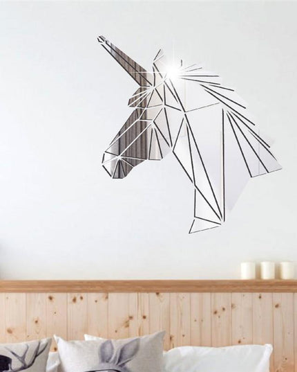 Einhorn Wandtattoo Silber