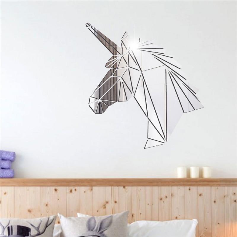 Einhorn Wandtattoo Silber
