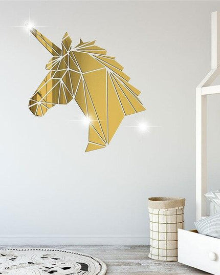 Einhorn Wandtattoo Gold