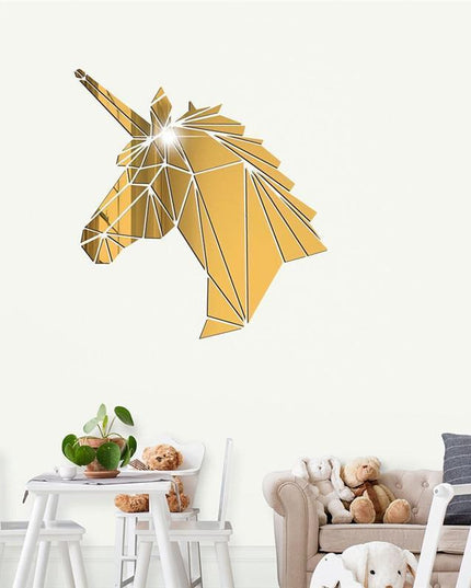 Einhorn Wandtattoo Gold