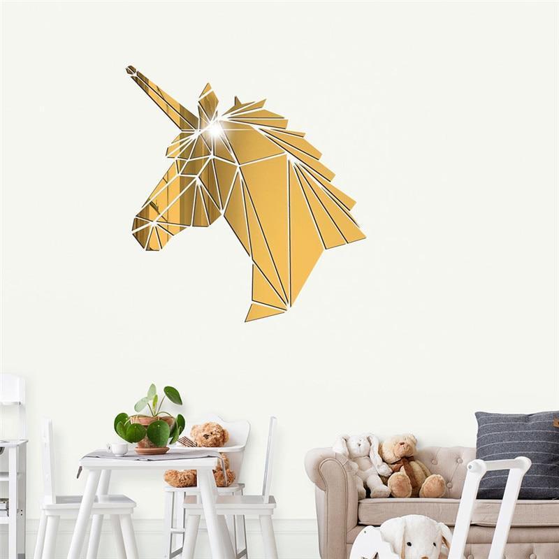 Einhorn Wandtattoo Gold