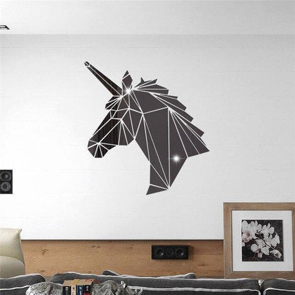 Einhorn Kopf Wandaufkleber
