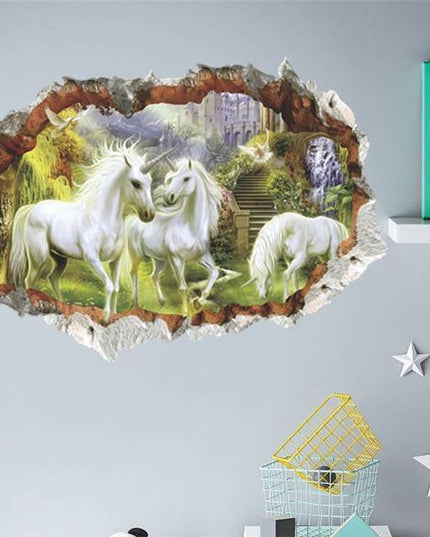 Aufkleber Weiße Einhorn Wandaufkleber