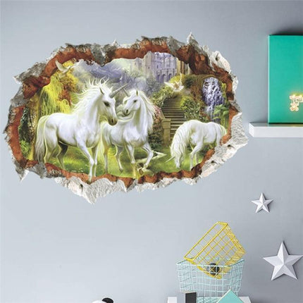 Aufkleber Weiße Einhorn Wandaufkleber