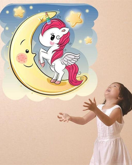 Aufkleber Mond Einhorn Wandaufkleber