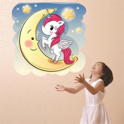 Aufkleber Mond Einhorn Wandaufkleber
